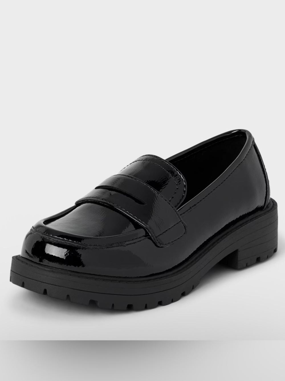 The Children's Place Black Patent Loafer Dress Shoes